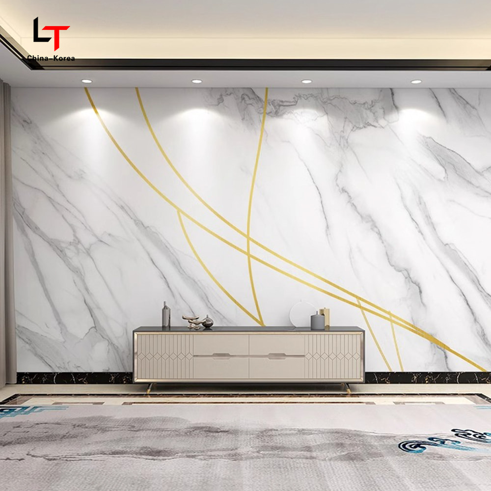 1220 × 2440 مم PVC لوح كريستال كربون مقاوم للماء للحريق كسوة حائط ديكورية للأماكن الداخلية والخارجية مع طلاء للأشعة فوق البنفسجية