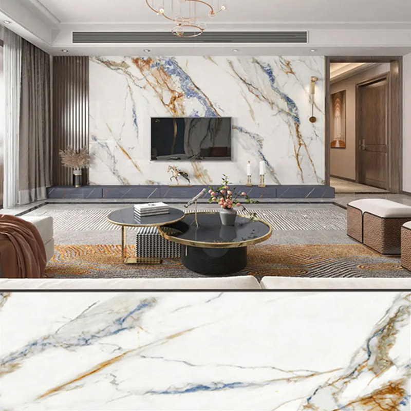 1220 مللي متر × 2440 مللي متر SPC لوحة الحائط الحمام سبورة حائط مقاوم للماء ومثبطات اللهب صديقة للبيئة لوحات زخرفية داخلية للأشعة فوق البنفسجية